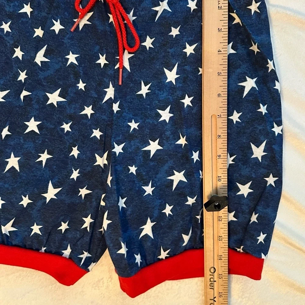 Vintage Bull Frog Girls Outfit Shorts & Tshirt 10 USA Red White Blue Stars Flag